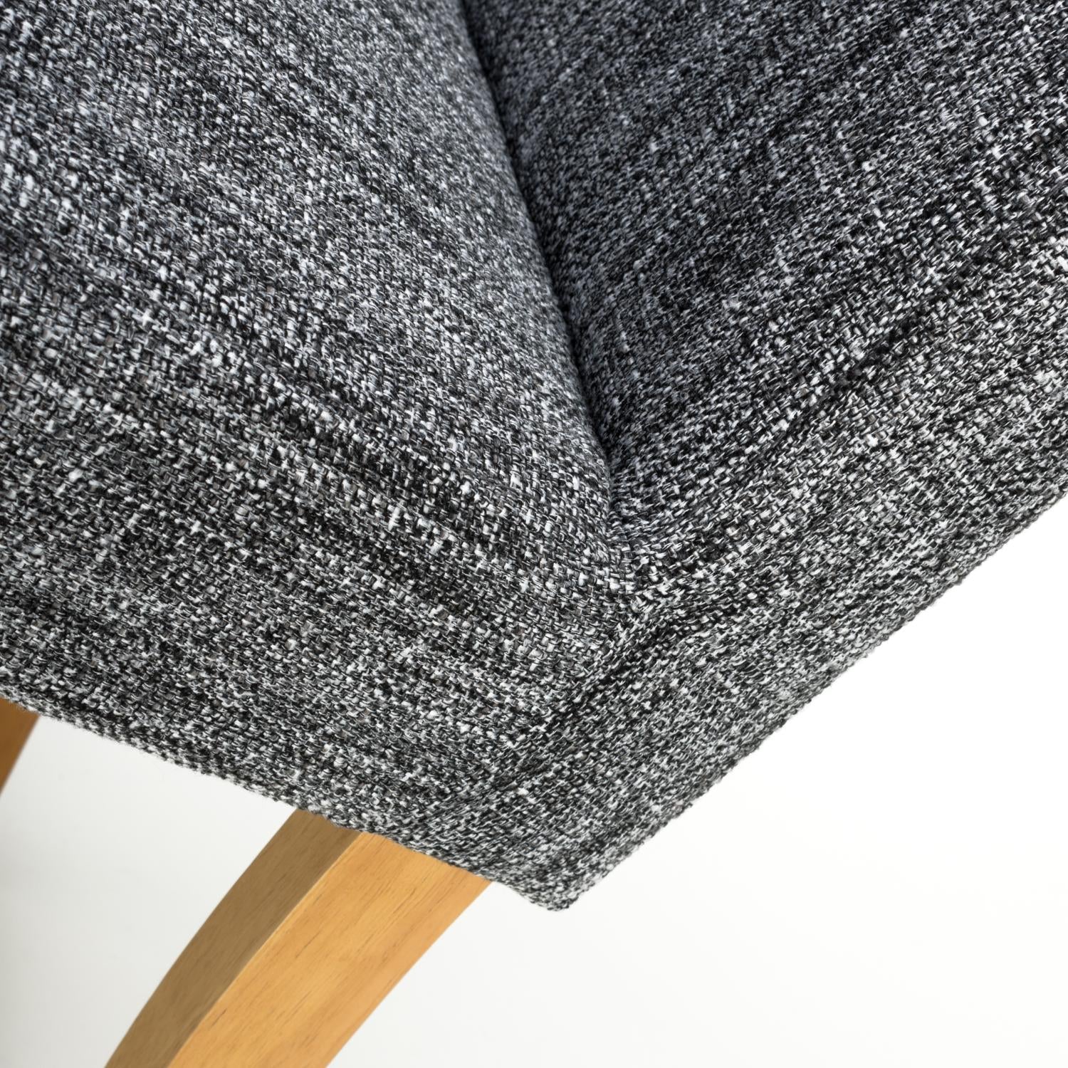 Roll Back Dark Grey Linen Fabric Dining Chair