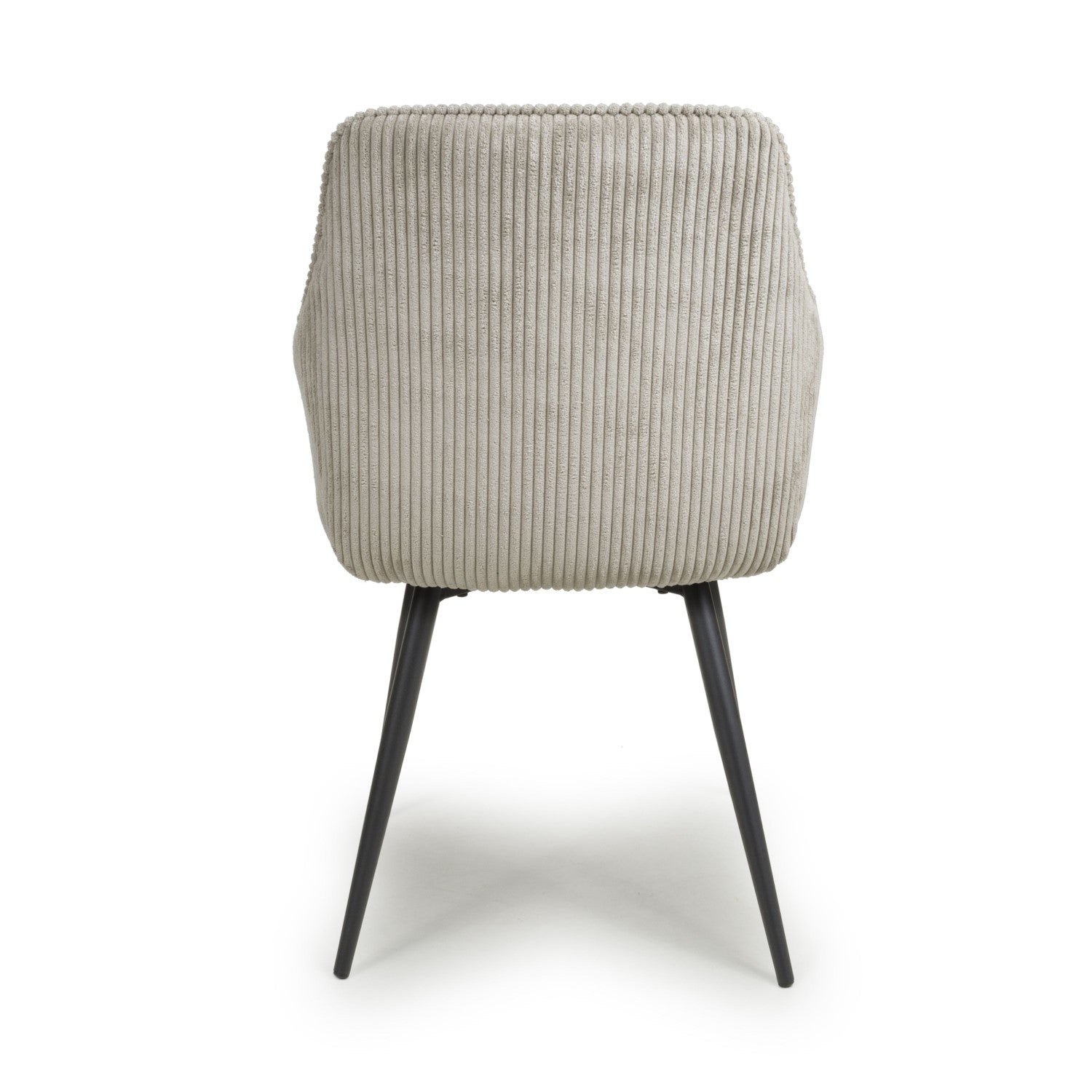 Mink Cream Corduroy Fabric Dining Chair Black Metal Legs