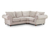 Grey Fabric Pillow Back Corner Sofa Right Hand Facing
