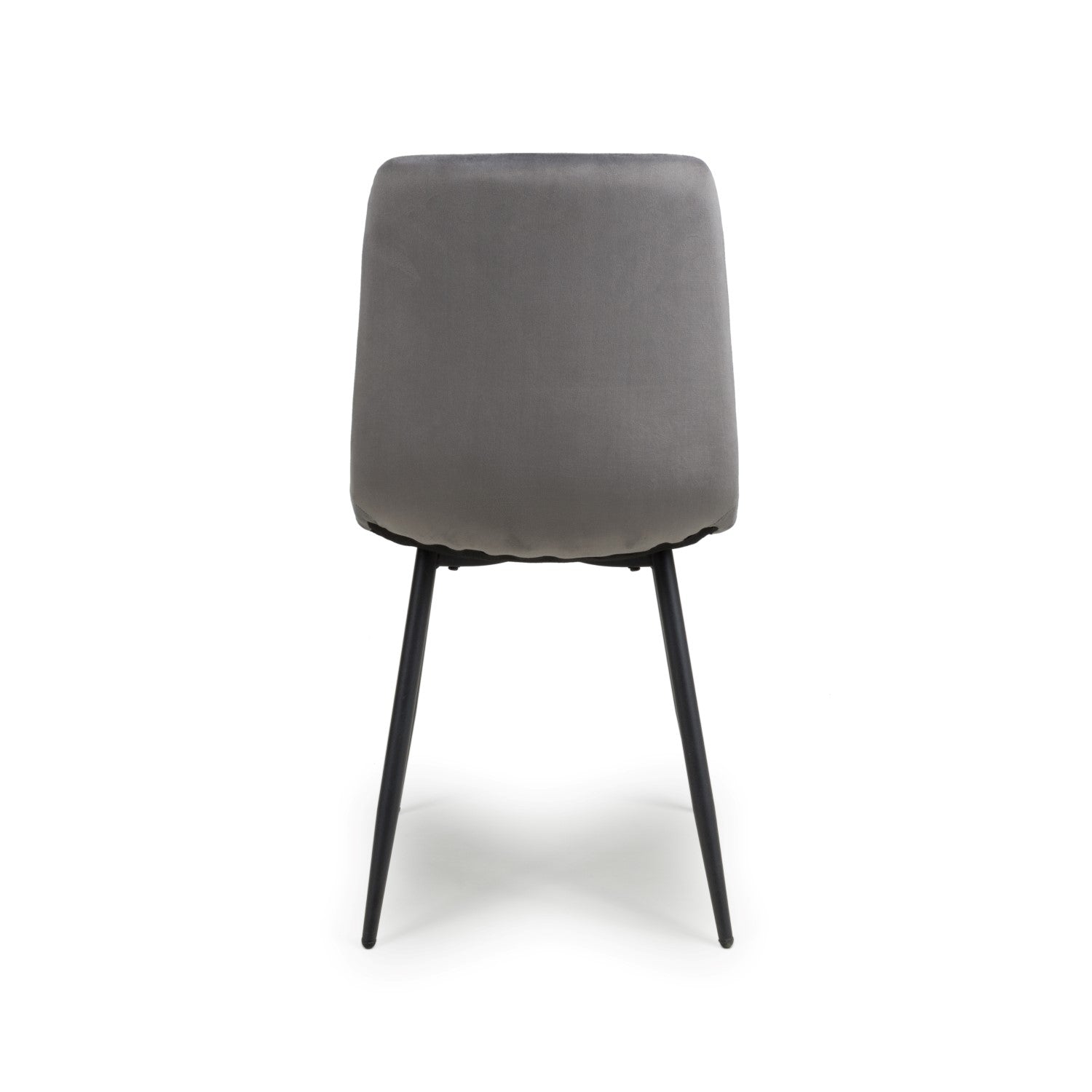Grey Brushed Velvet Dining Chair Black Metal Legs
