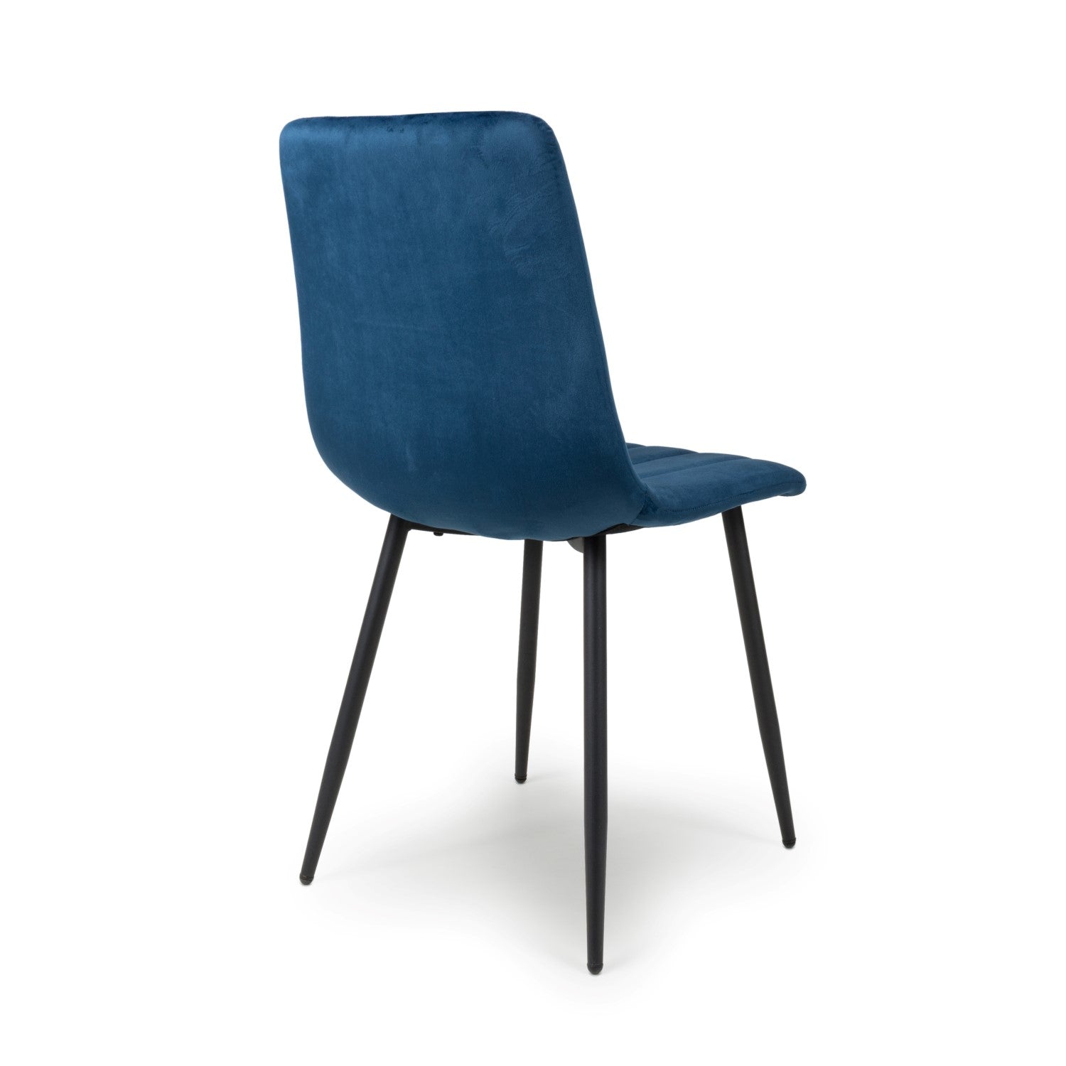 Blue Velvet Fabric Dining Chair Vertical Stitching