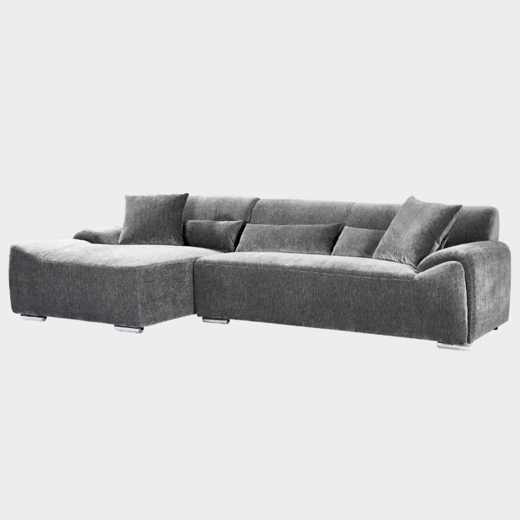Charcoal Fabric Left Hand Facing Corner Sofa