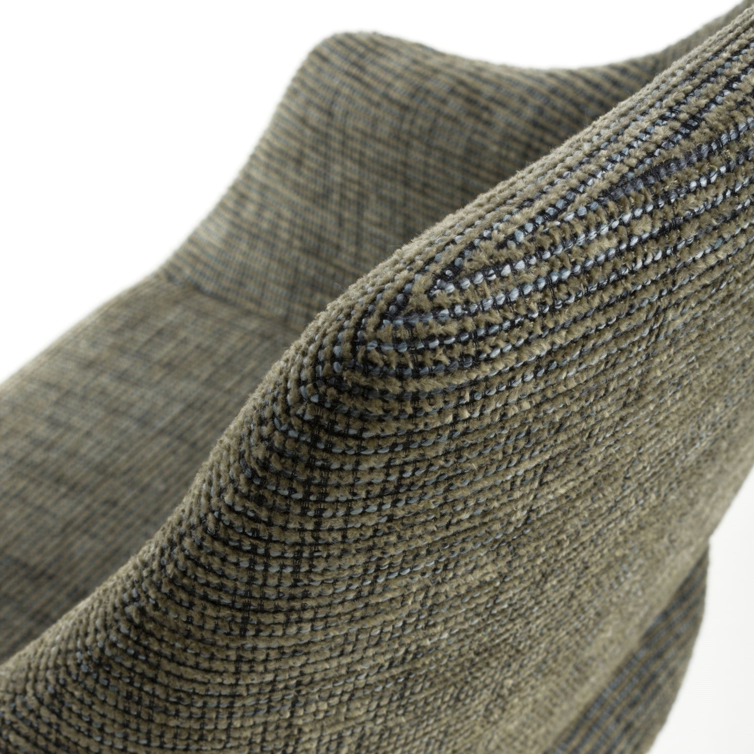 Tweed Green Fabric Slop Back Swivel Dining Chair Black Legs