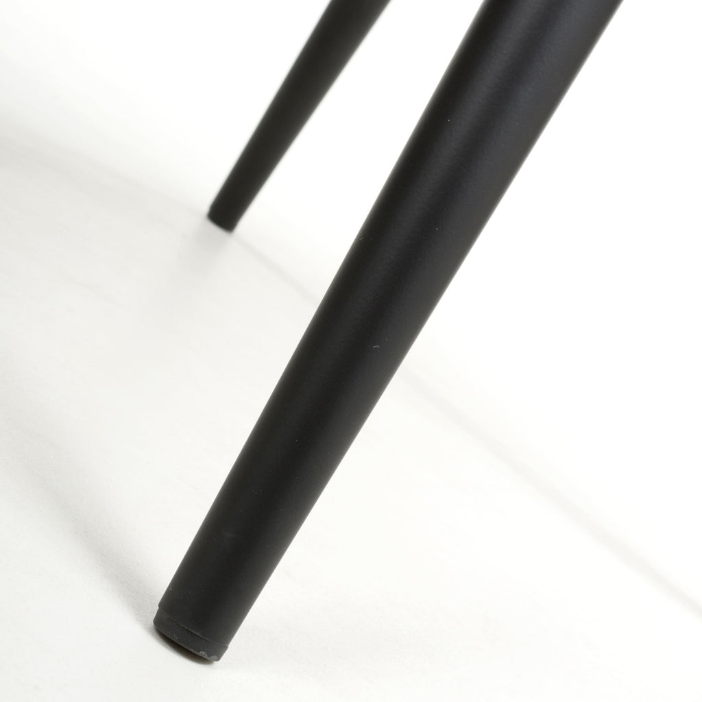 Toffee Cream Tweed Fabric Dining Chair with Black Metal Legs