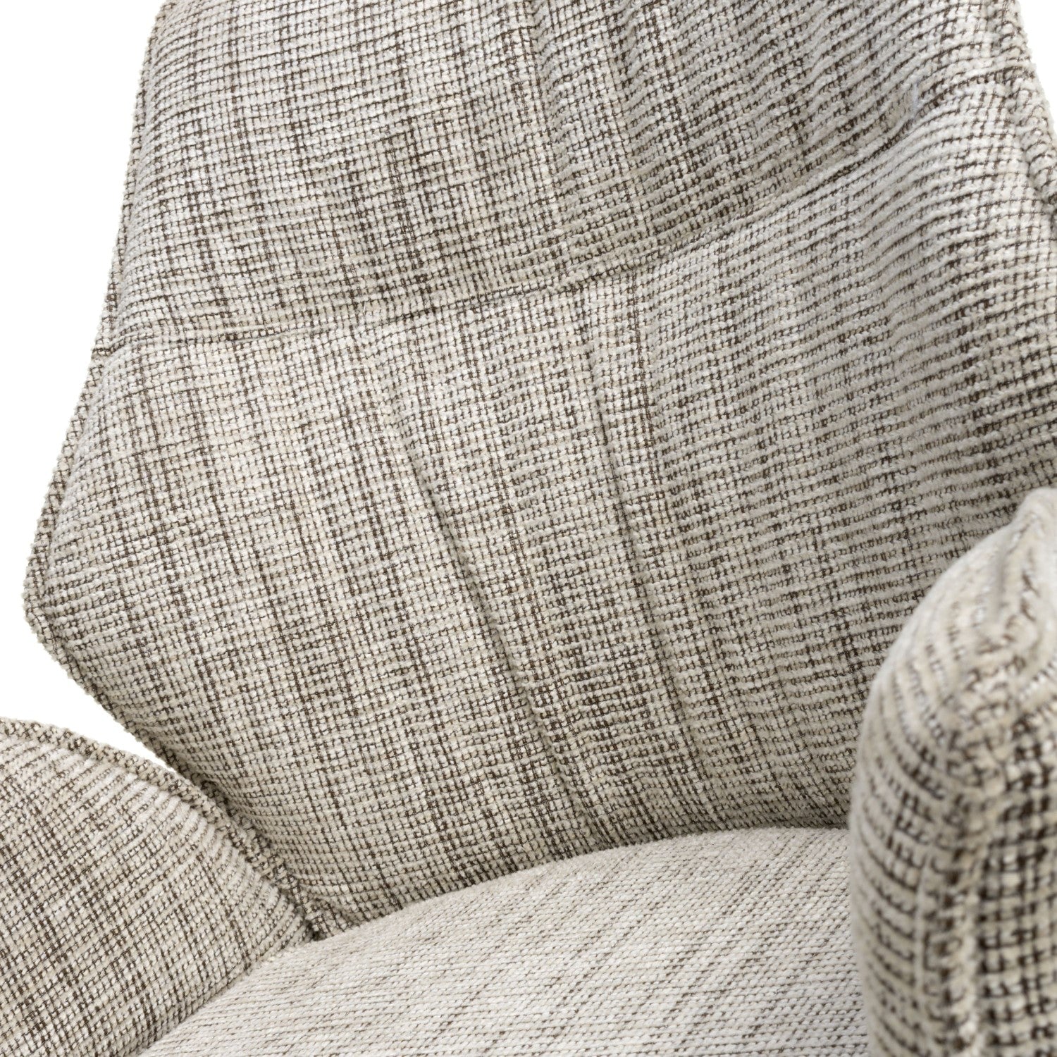 Toffee Cream Tweed Fabric Dining Chair with Black Metal Legs