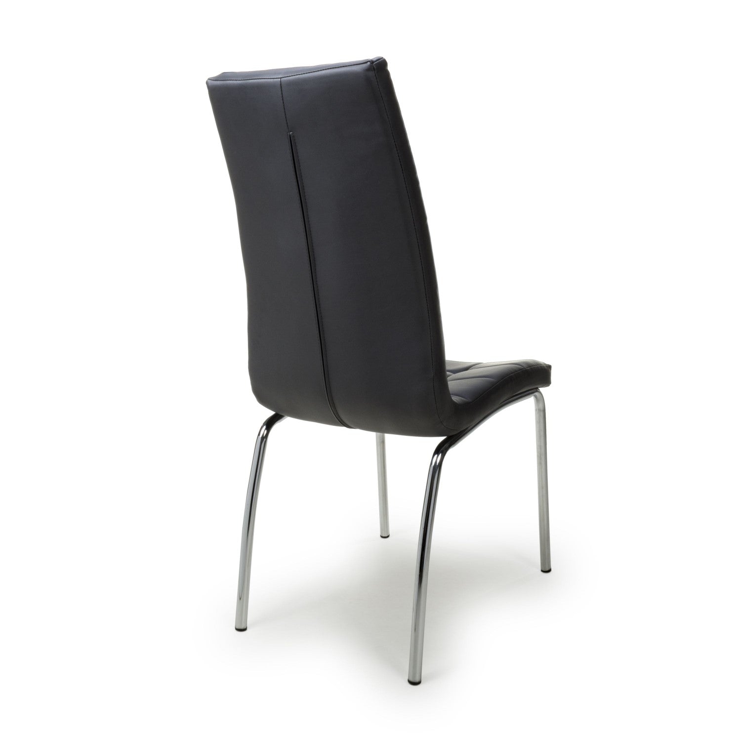 Jenner Leather Effect Black Chrome Dining Chair