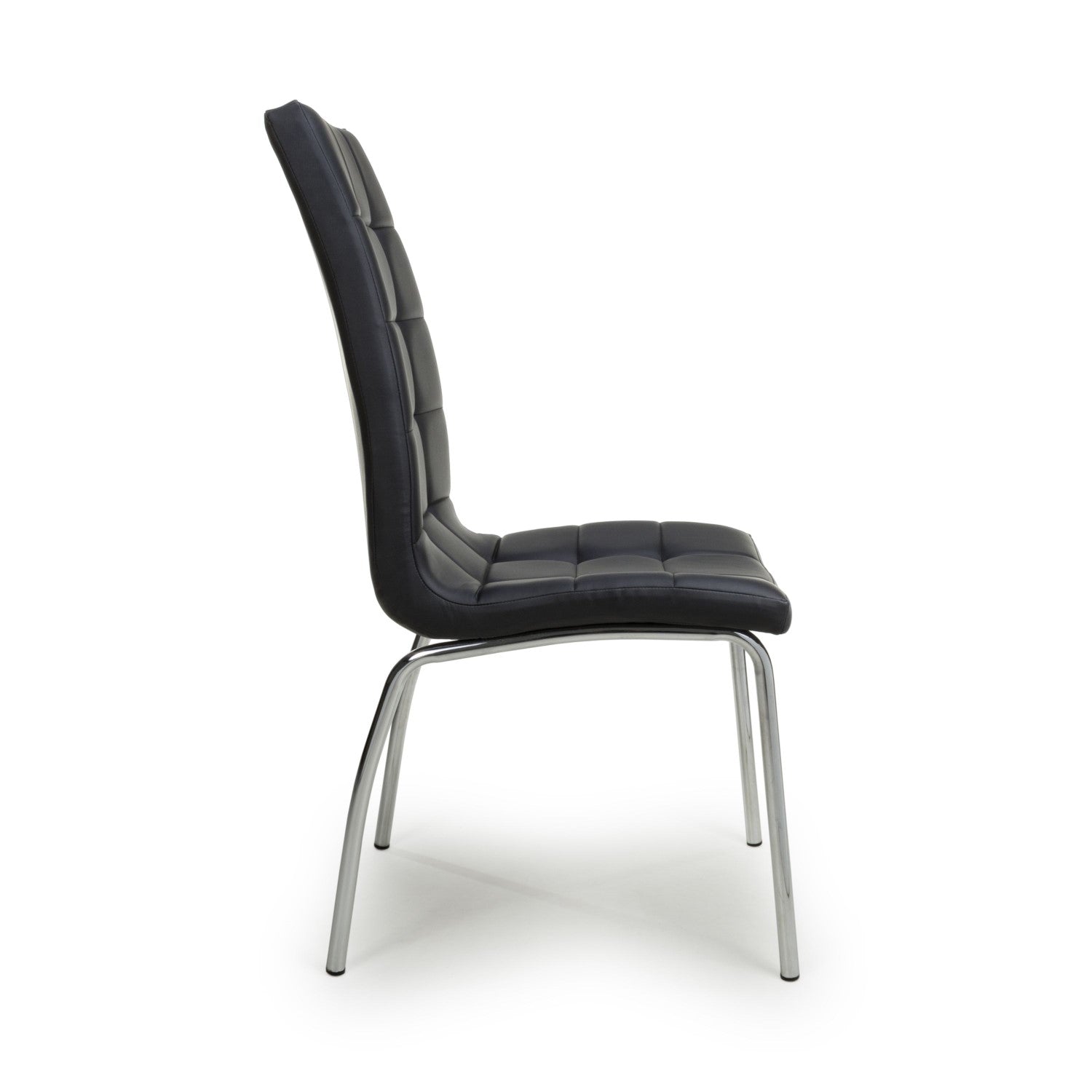 Jenner Leather Effect Black Chrome Dining Chair