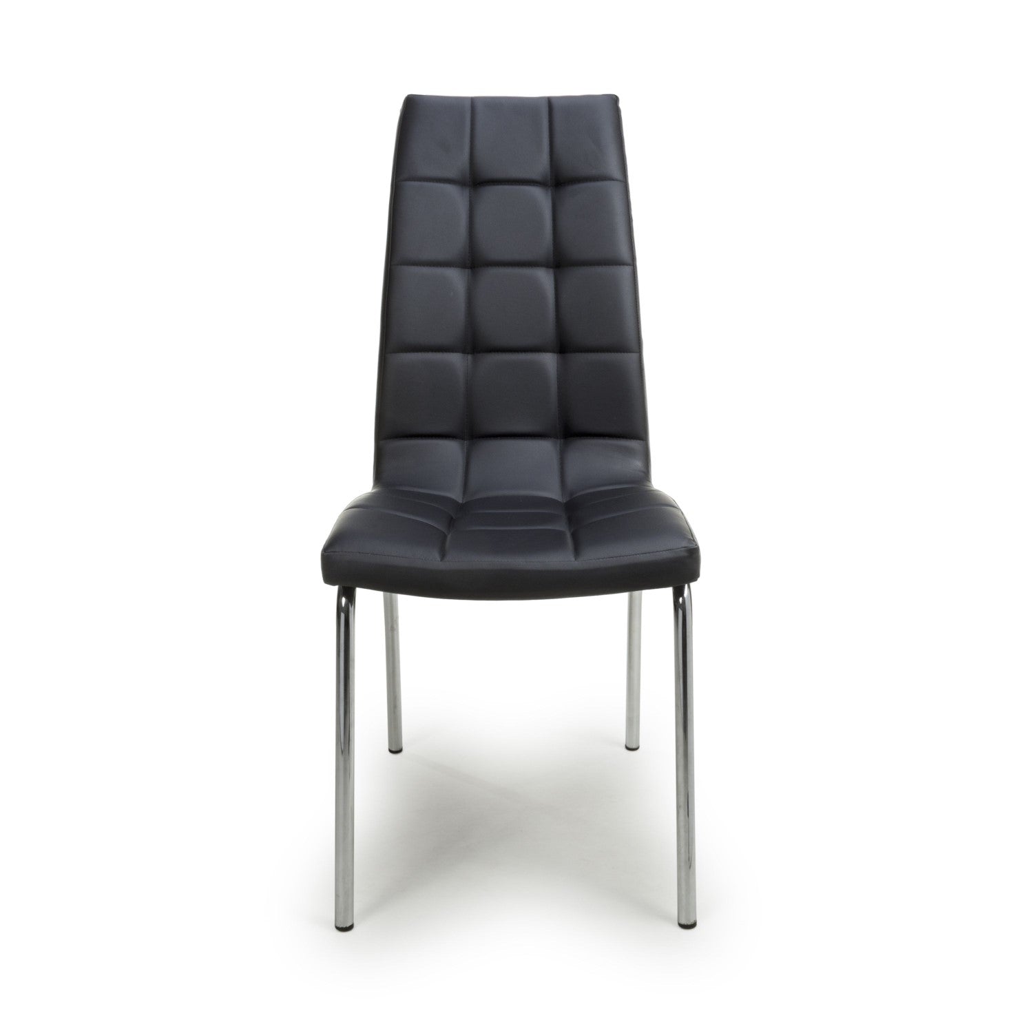 Jenner Leather Effect Black Chrome Dining Chair