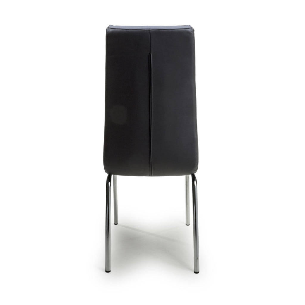 Jenner Leather Effect Black Chrome Dining Chair