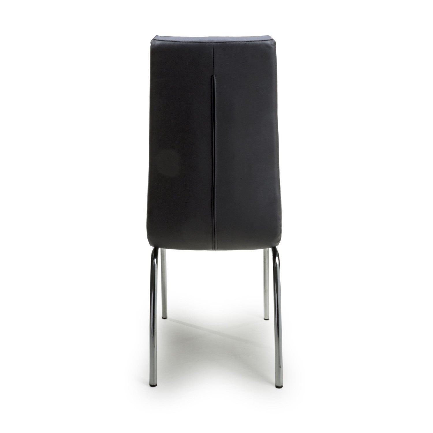 Jenner Leather Effect Black Chrome Dining Chair