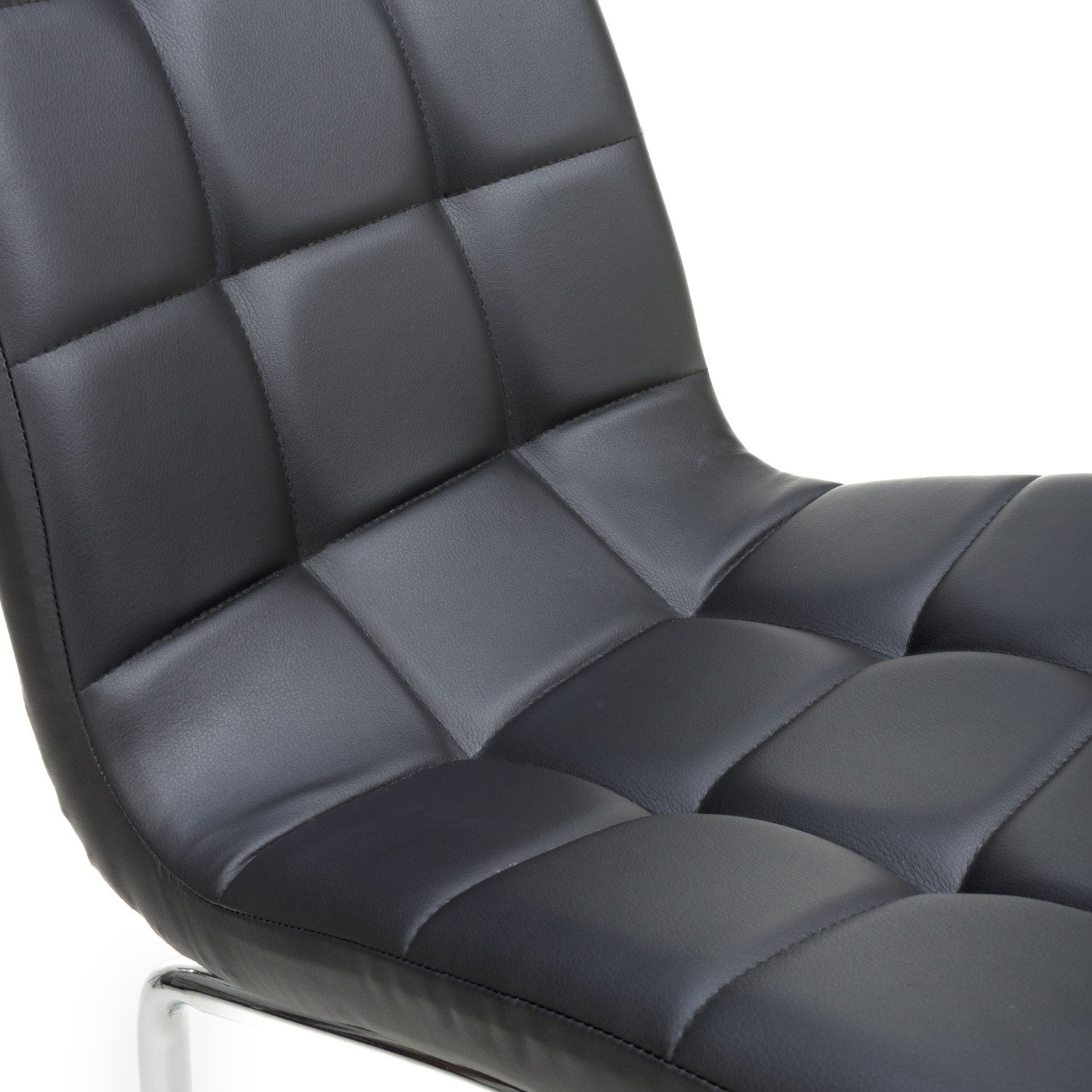 Jenner Leather Effect Black Chrome Dining Chair
