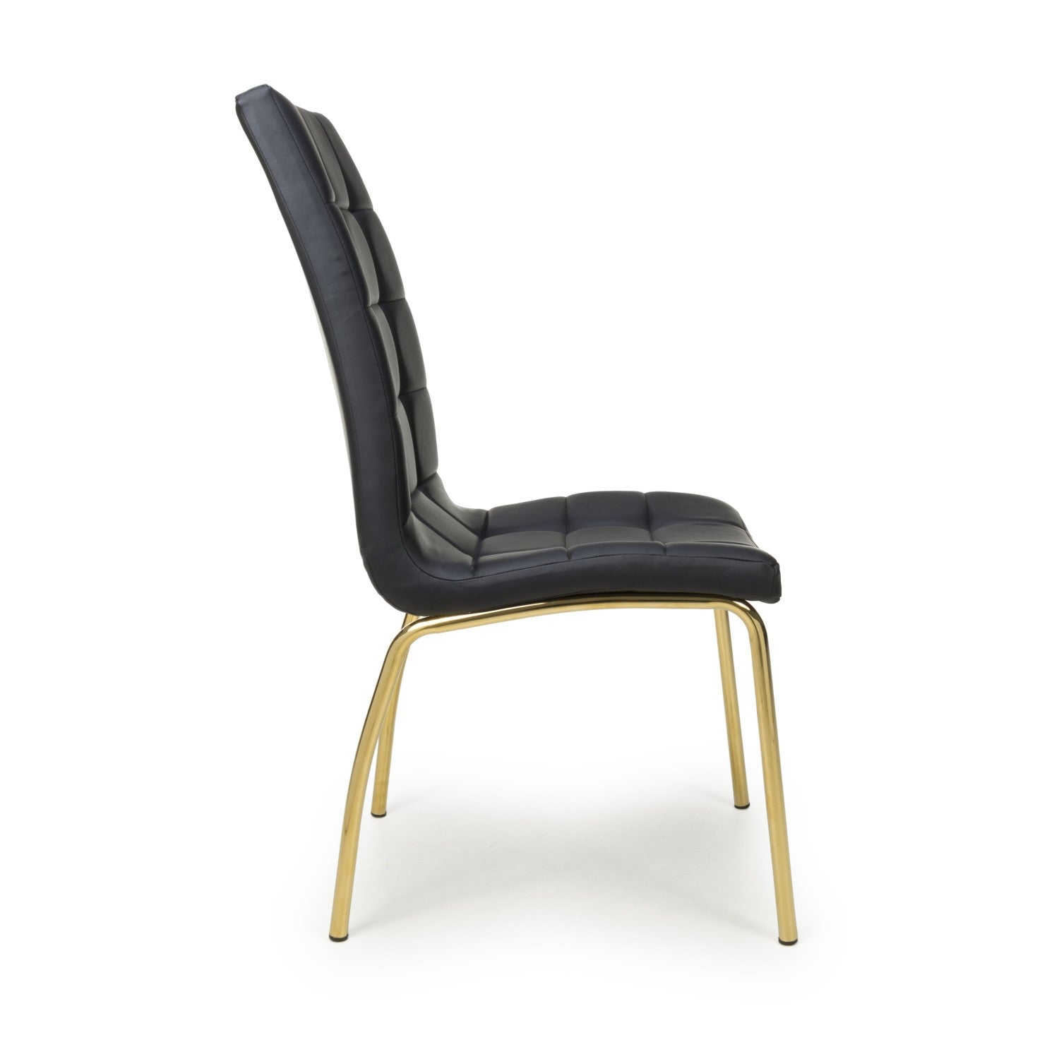 Jenner Leather Effect Black Gold Dining Chair