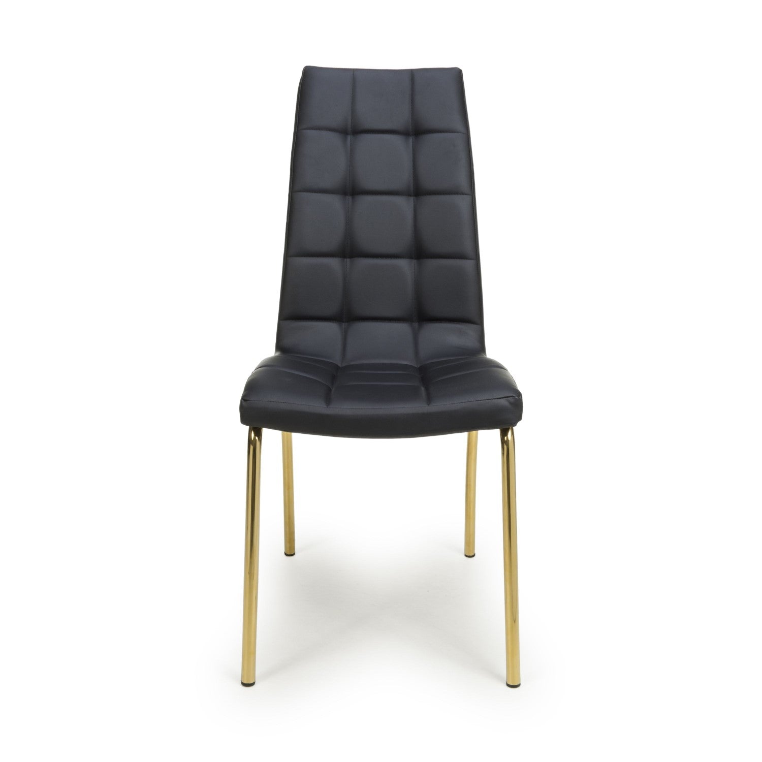 Jenner Leather Effect Black Gold Dining Chair