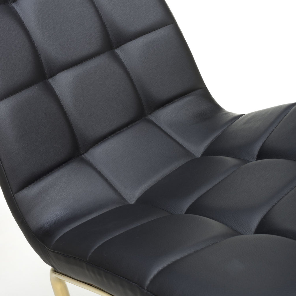 Jenner Leather Effect Black Gold Dining Chair