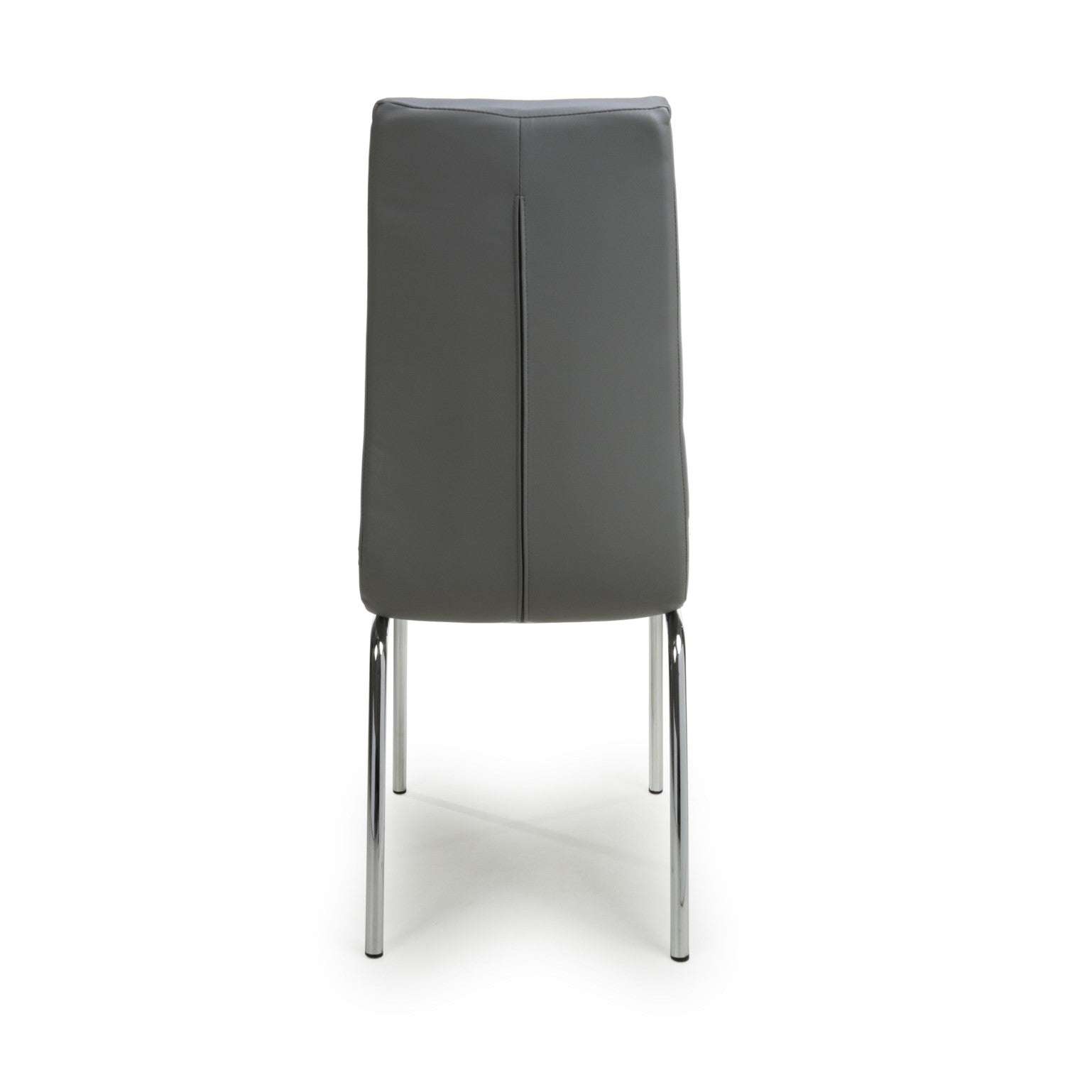 Jenner Leather Effect Grey Chrome Dining Chair
