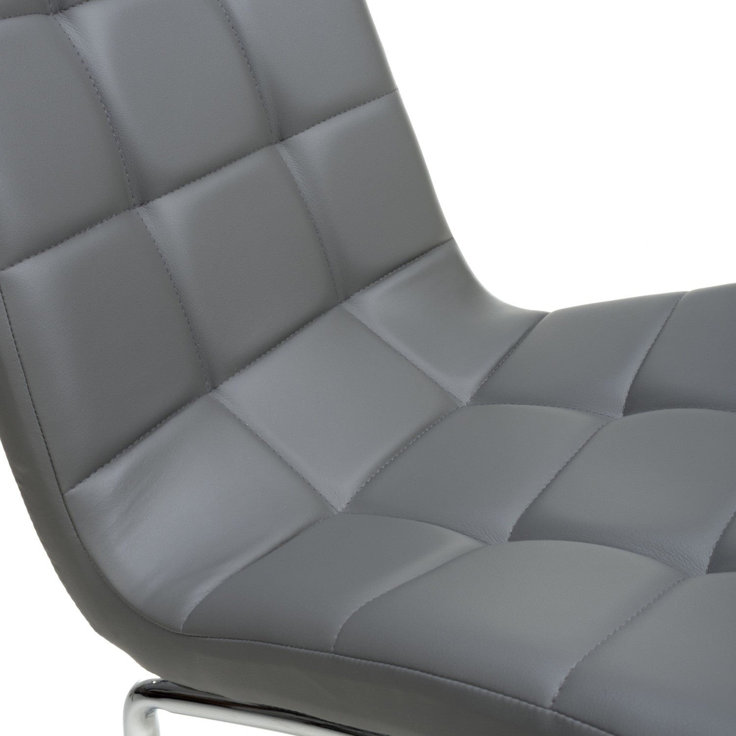 Jenner Leather Effect Grey Chrome Dining Chair
