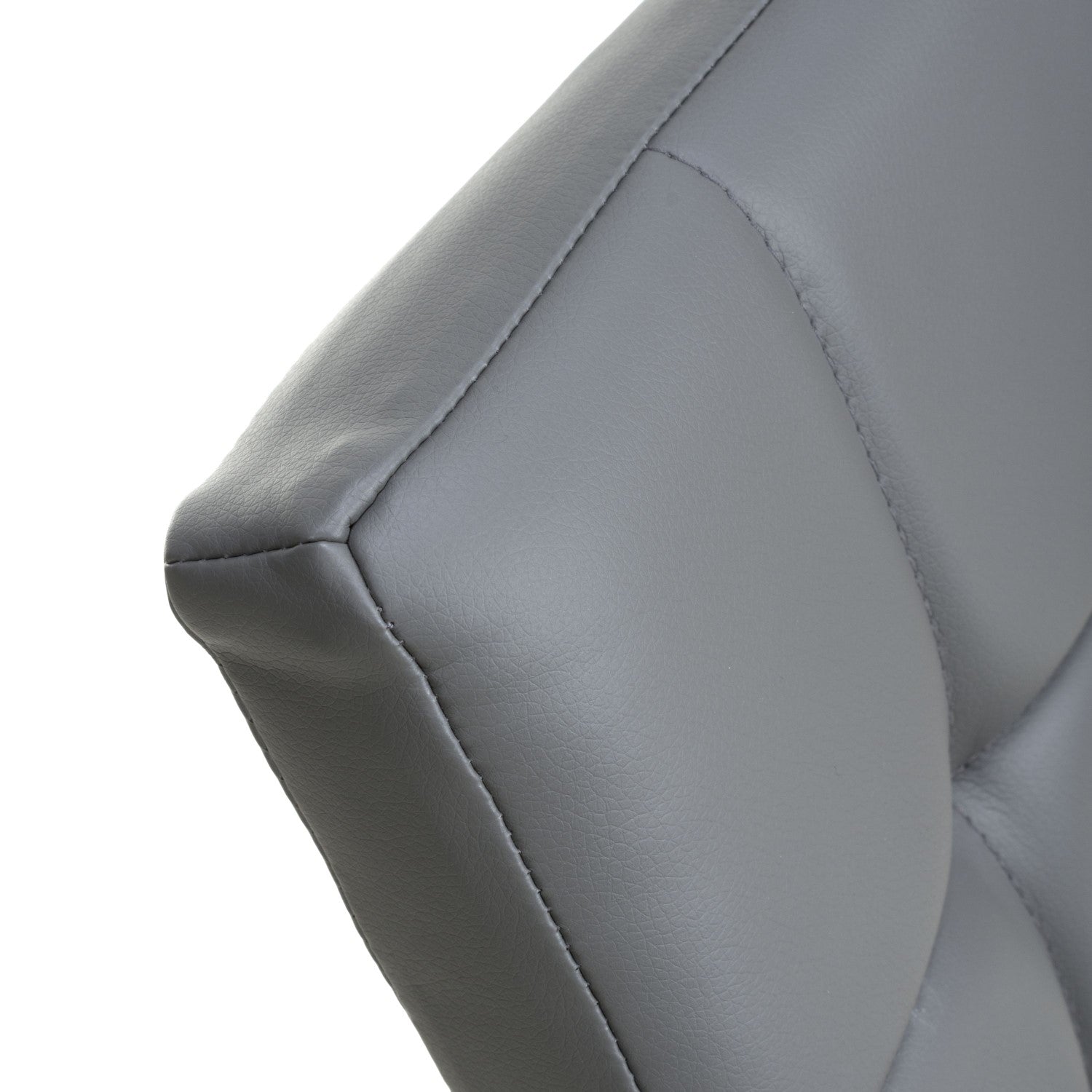 Jenner Leather Effect Grey Chrome Dining Chair