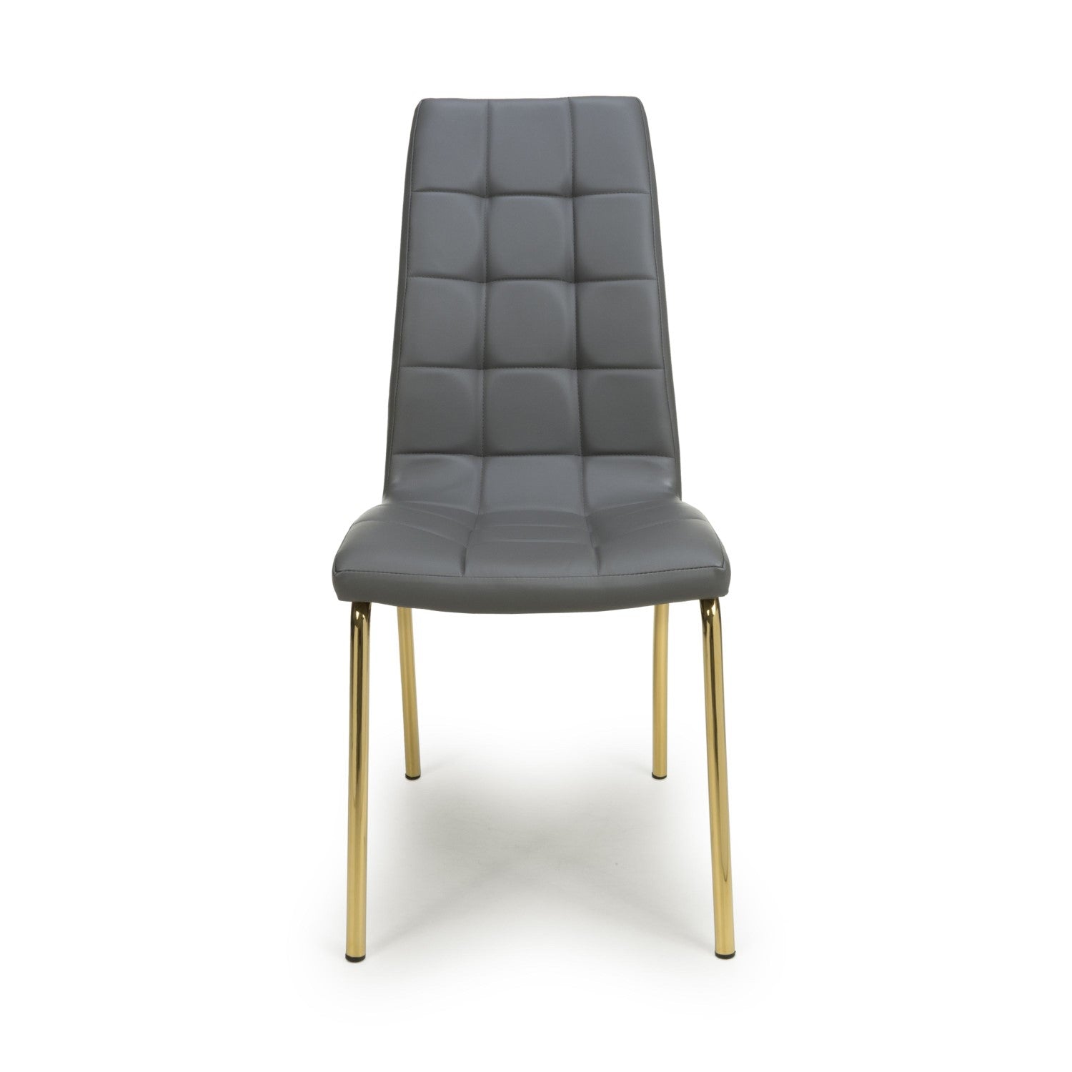 Jenner Leather Effect Grey Gold Dining Chair