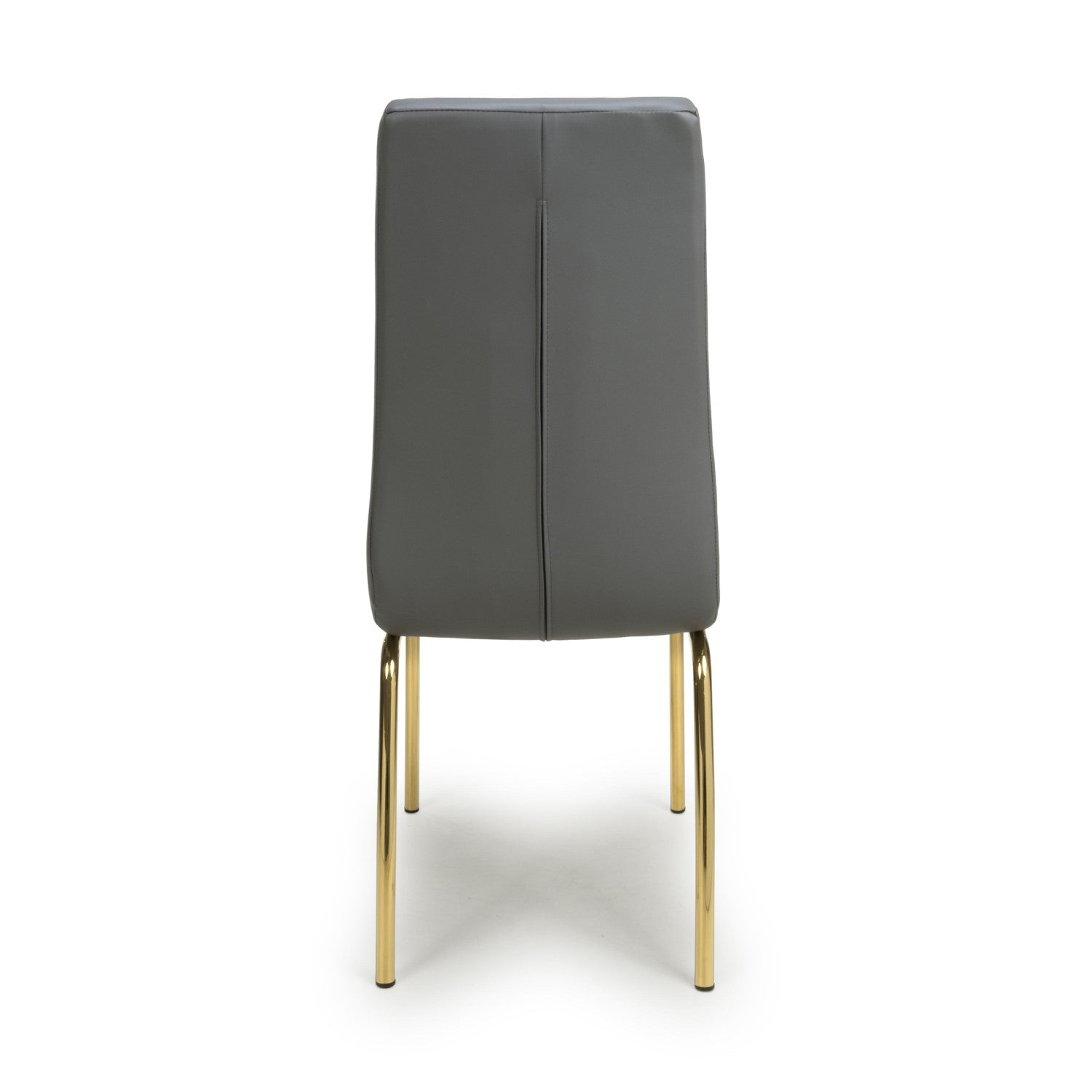 Jenner Leather Effect Grey Gold Dining Chair