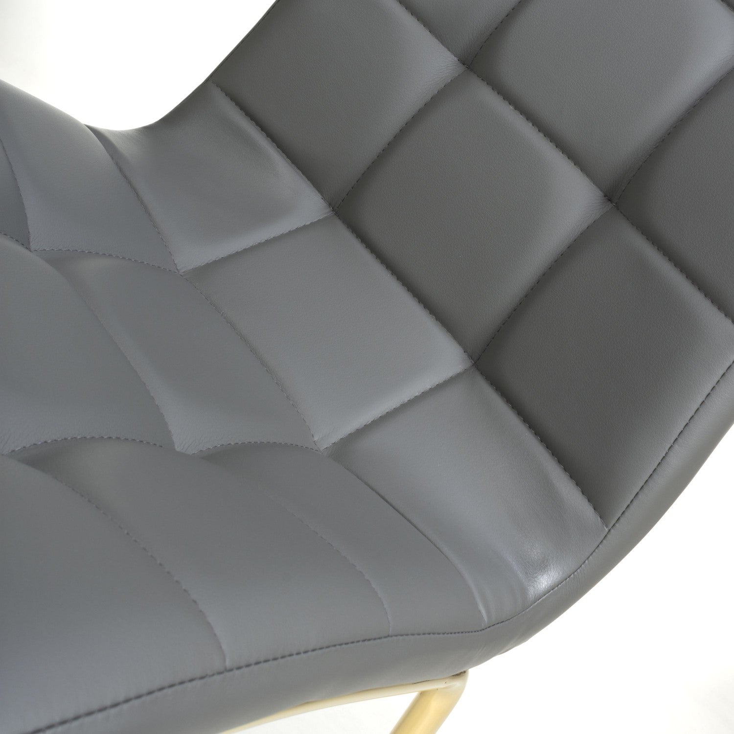 Jenner Leather Effect Grey Gold Dining Chair