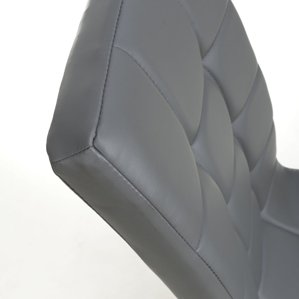 Jenner Leather Effect Grey Gold Dining Chair