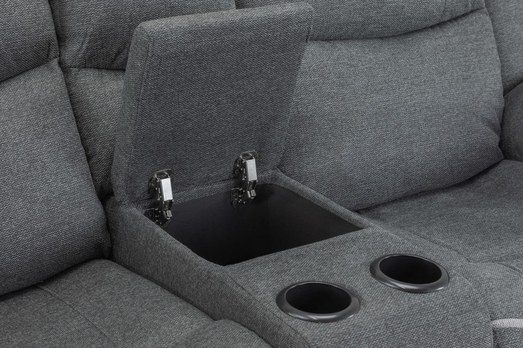 Graphite Fabric 2 Seater Electric Recliner Sofa