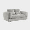 Grey Chenille Fabric 2 Seater Sofa with Chunky Arm Cushions