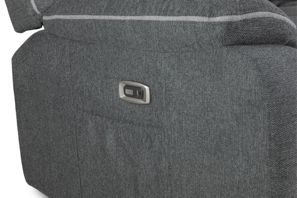 Graphite Fabric 2 Seater Electric Recliner Sofa