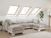 Truffle Fabric Large U Shaped Fullback Corner Sofa