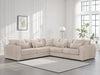 Mocha Velvet Large Corner Group Sofa 5 Seater