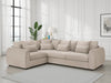 Mocha Velvet Large Corner Sofa Left Hand Facing