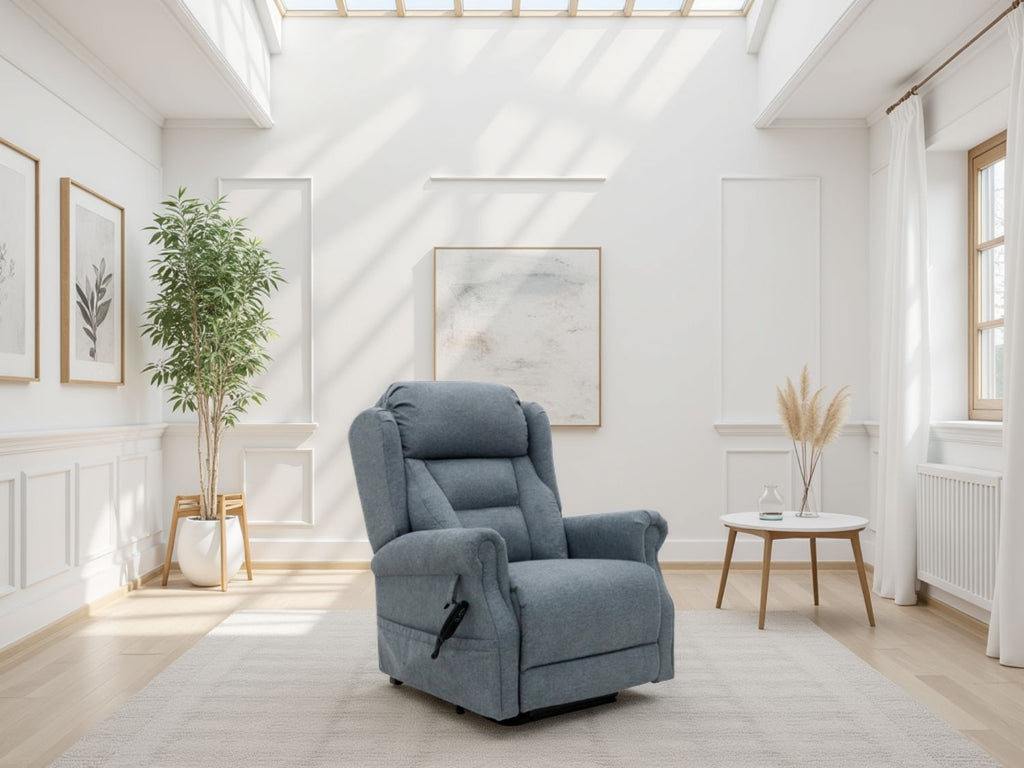 Beige Fabric Lift And Rise Electric Recline Chair