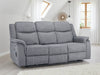 Grey Fabric 3 Seater Electric Recliner Sofa