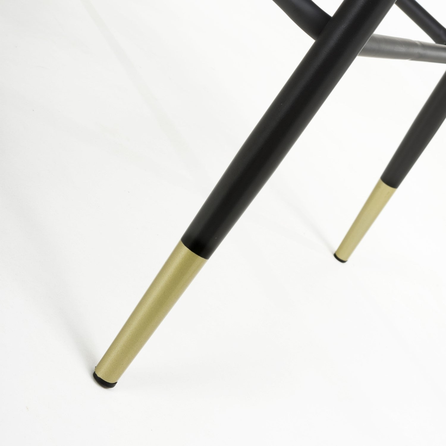 Black Velvet Fabric Bar Stool Black and Gold Metal Legs