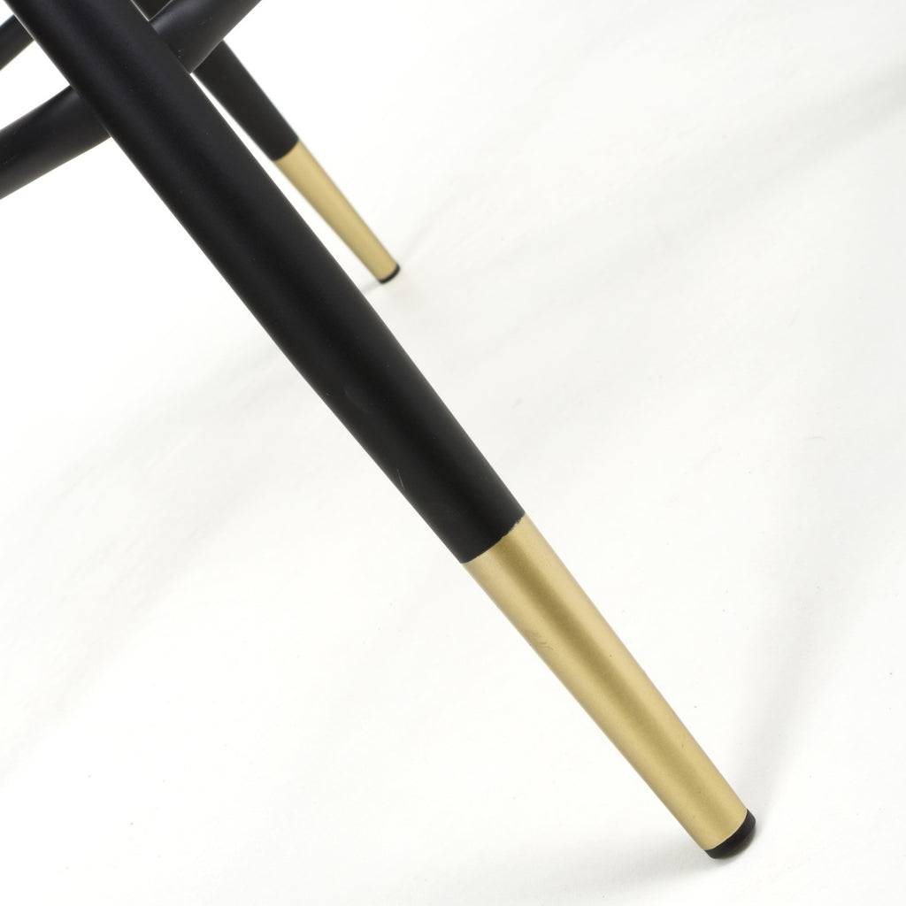 Black Velvet Fabric Bar Stool Black and Gold Metal Legs