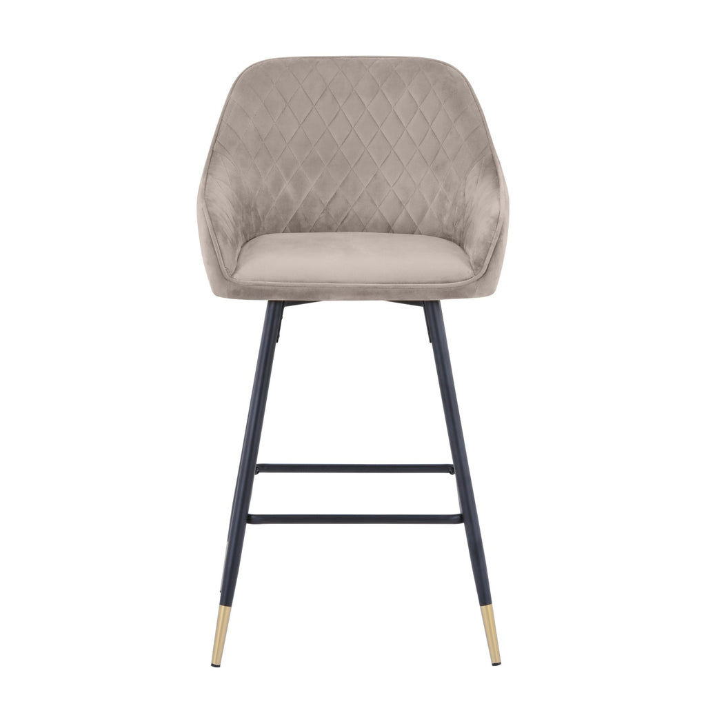 Mink Brushed Velvet Kitchen Bar Stool
