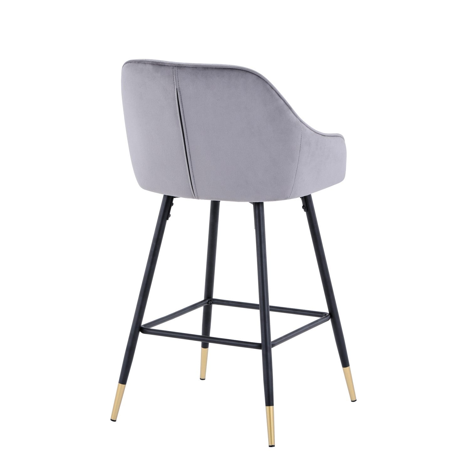 Grey Brushed Velvet Kitchen Bar Stool