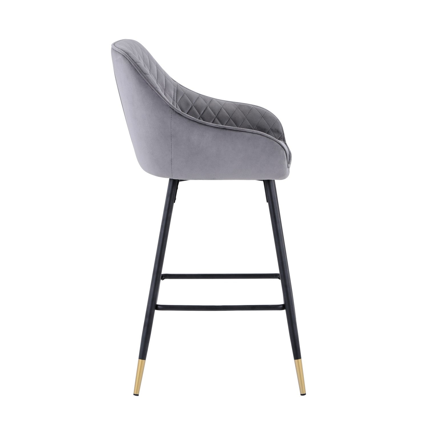 Grey Brushed Velvet Kitchen Bar Stool