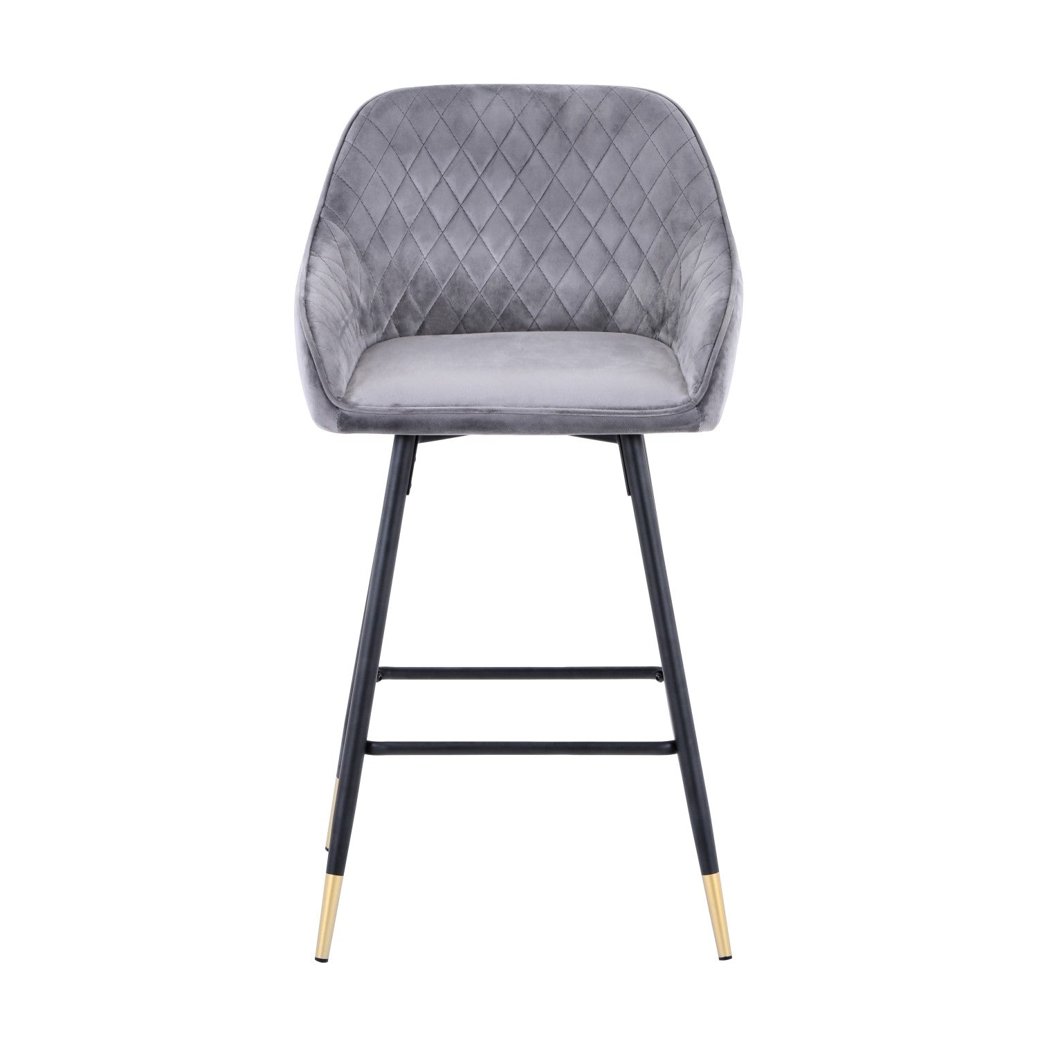 Grey Brushed Velvet Kitchen Bar Stool