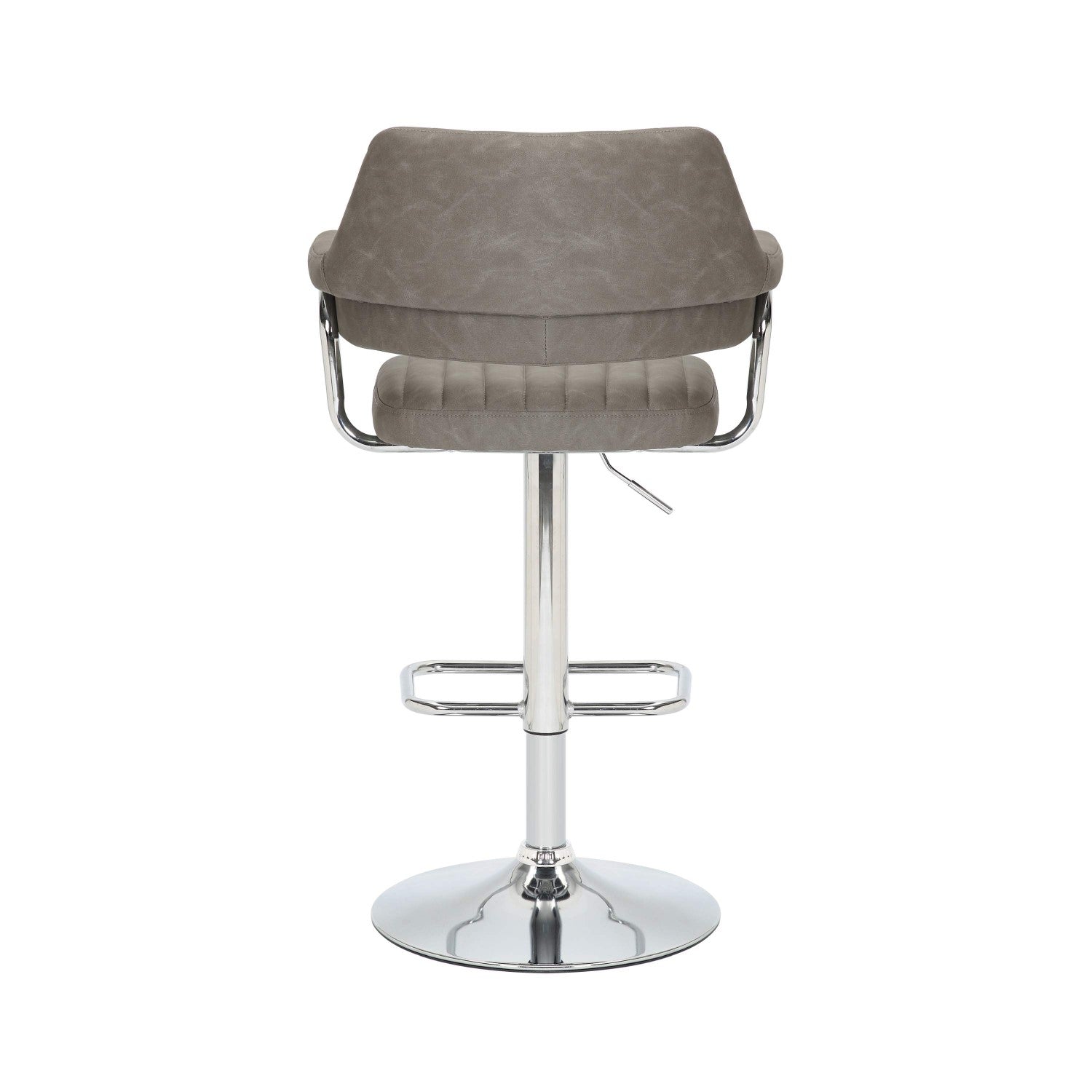 Charcoal Leather Effect Swivel Adjustable Bar Stool