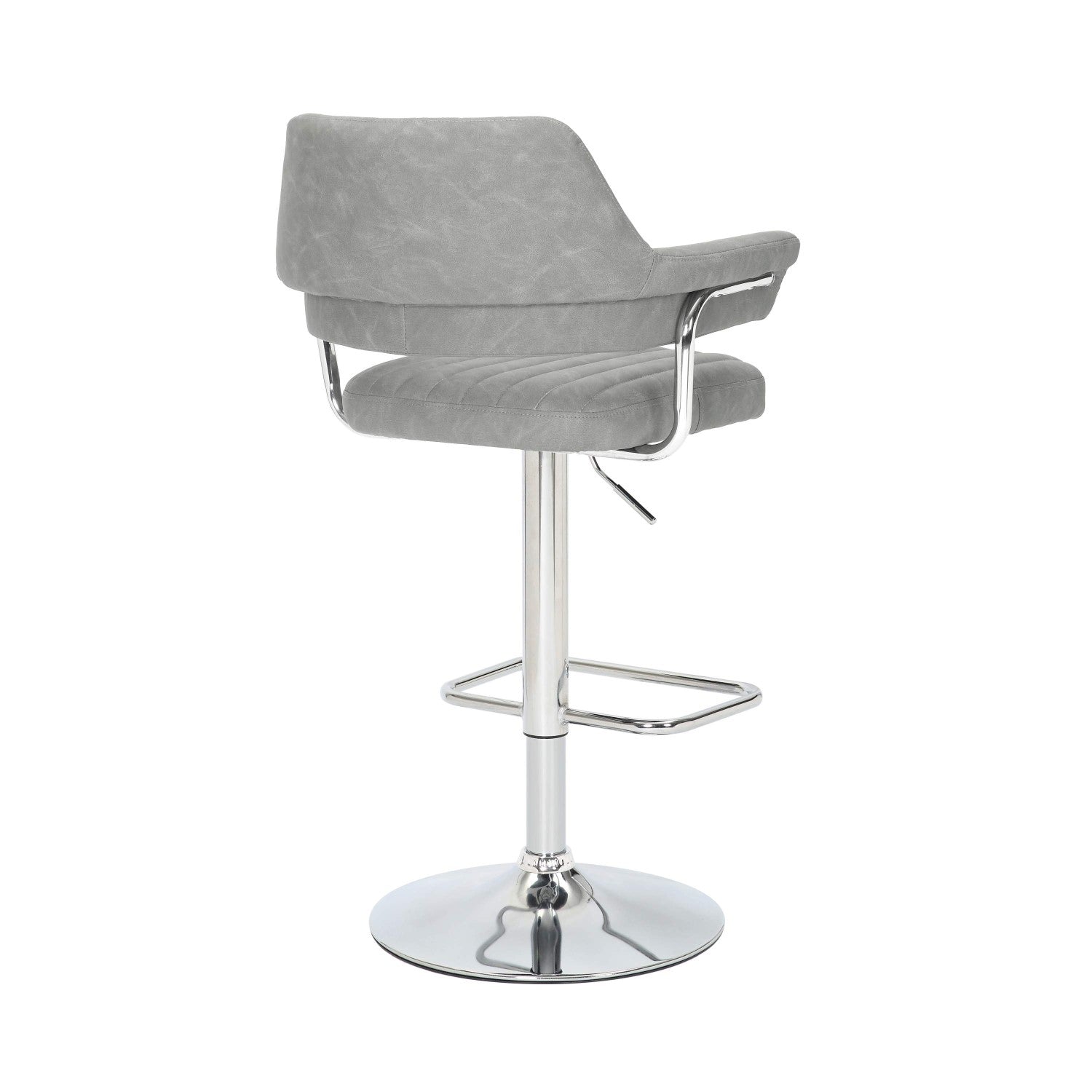 Cortez Leather Effect Light Grey Bar Stool