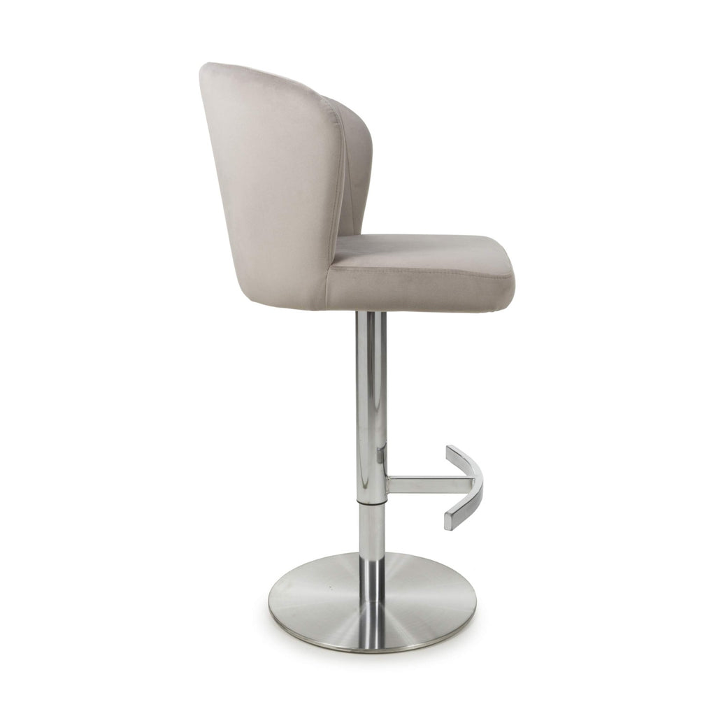Sigma Brushed Velvet Mink Bar Stool