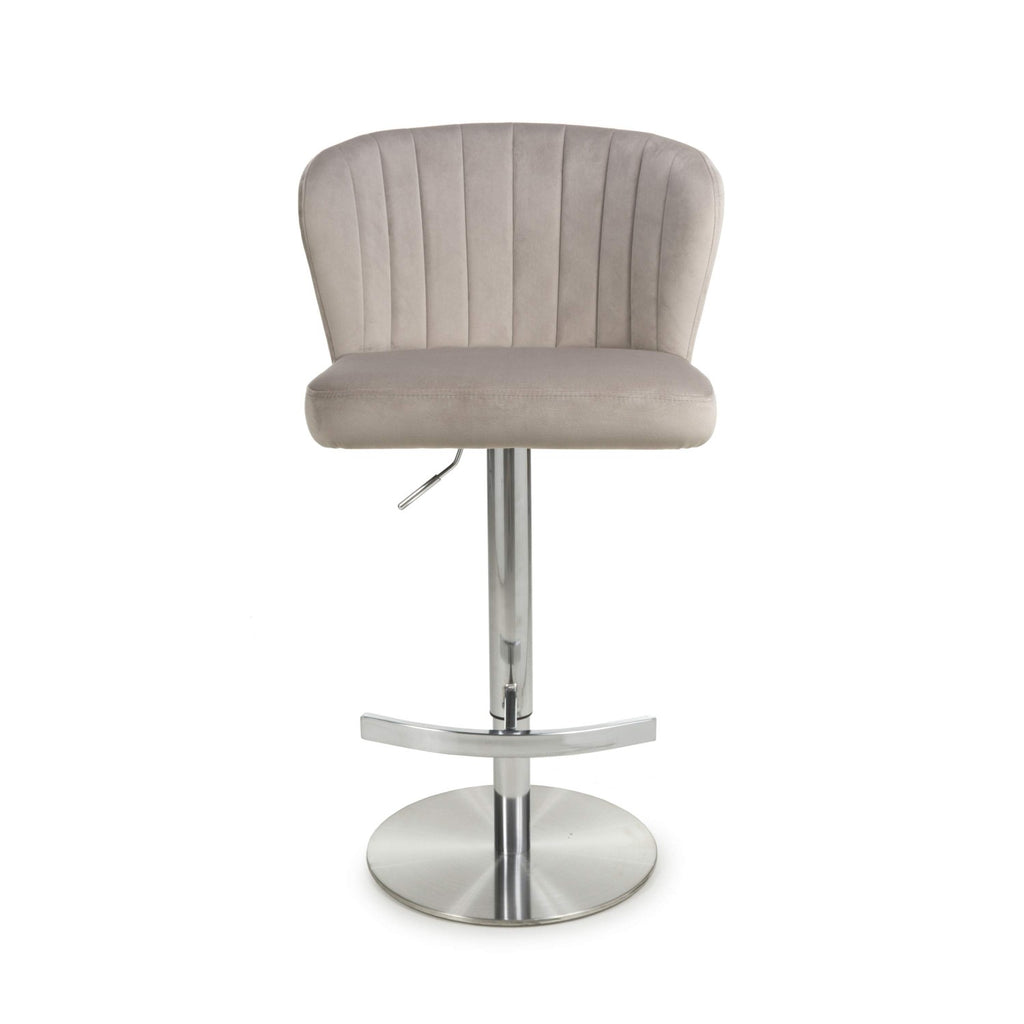 Sigma Brushed Velvet Mink Bar Stool