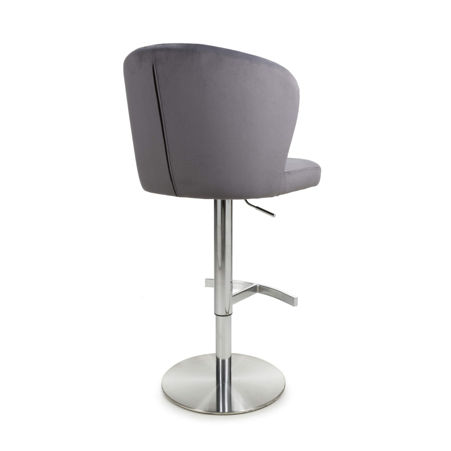 Sigma Brushed Velvet Grey Bar Stool