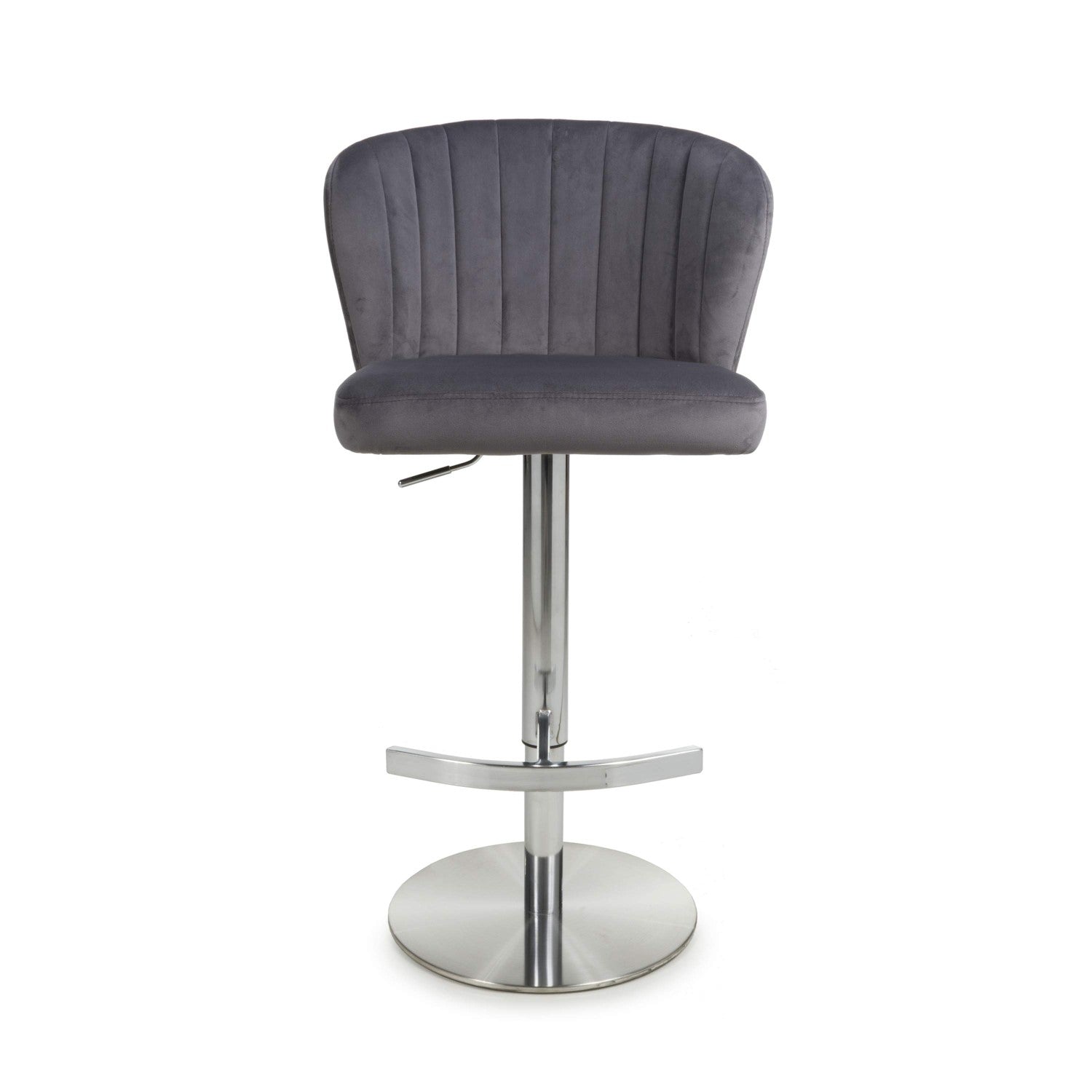 Sigma Brushed Velvet Grey Bar Stool