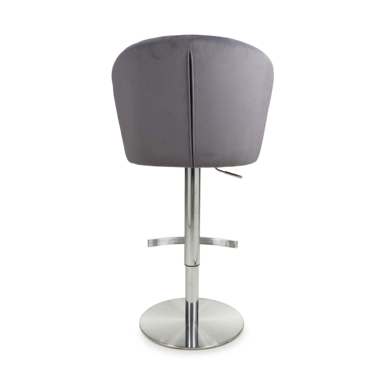 Sigma Brushed Velvet Grey Bar Stool
