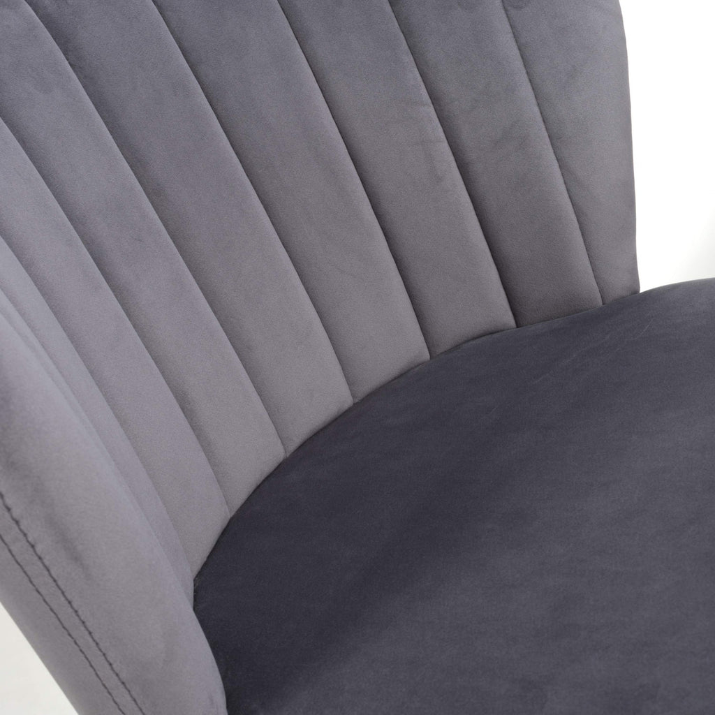 Sigma Brushed Velvet Grey Bar Stool