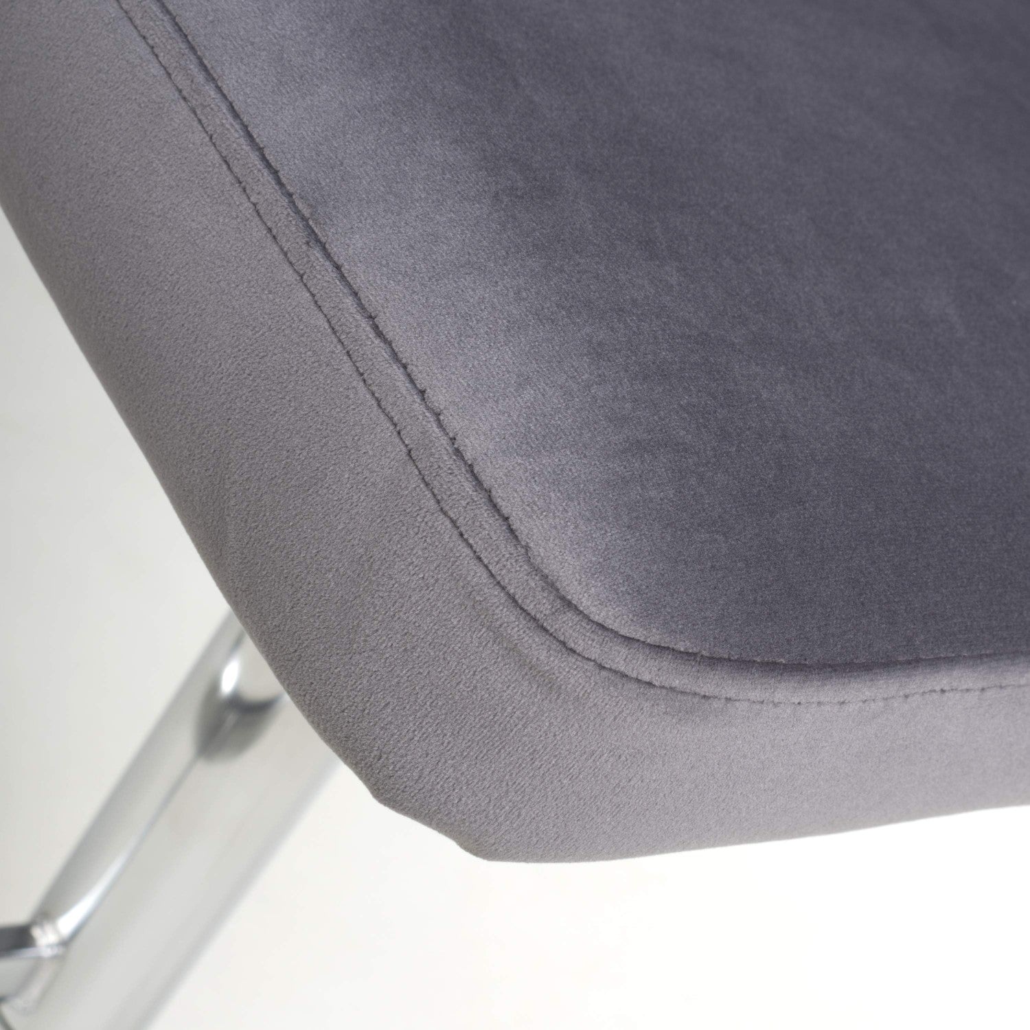 Sigma Brushed Velvet Grey Bar Stool