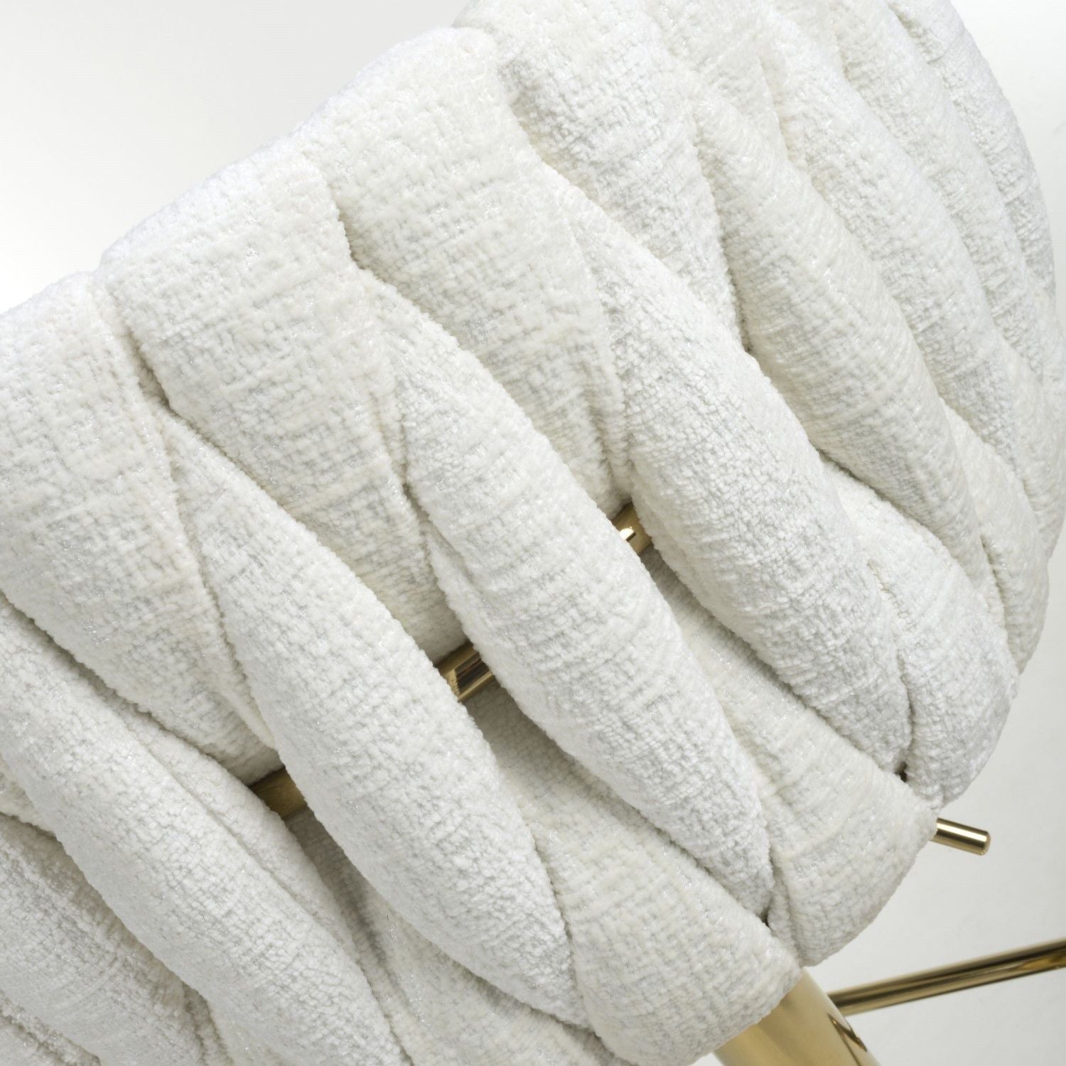 Cream Linen Fabric Adjustable Swivel Bar Stool Gold Legs