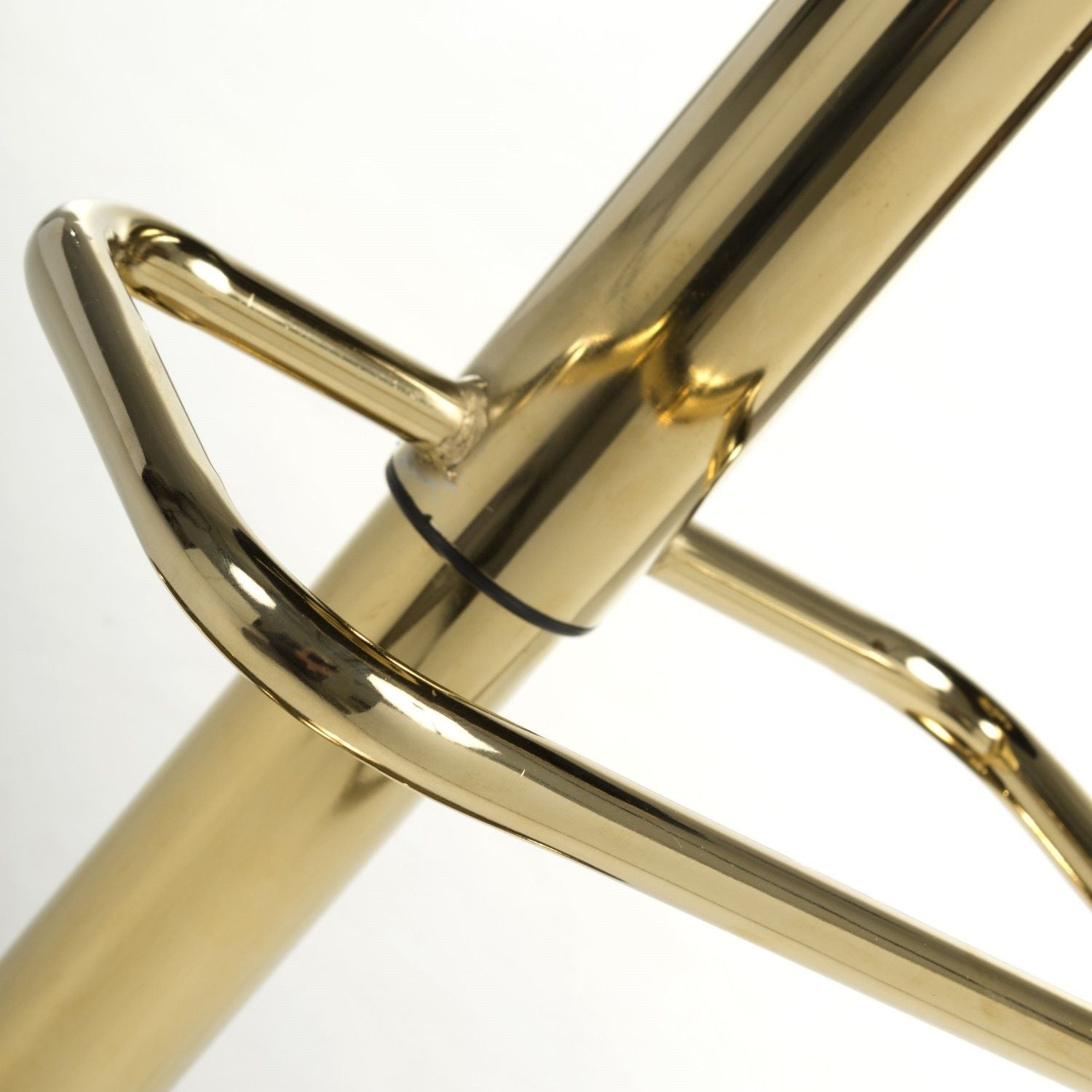 Blue Linen Fabric Adjustable Swivel Bar Stool Gold Legs